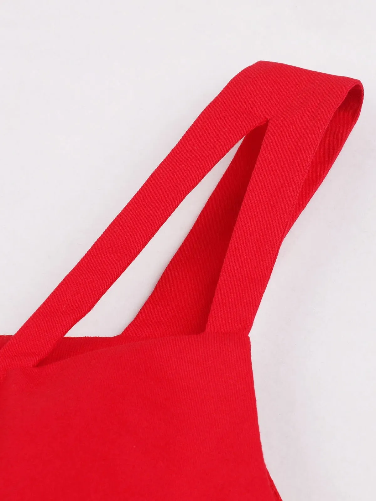 Red 1950s Cherry Strap Swing Dress