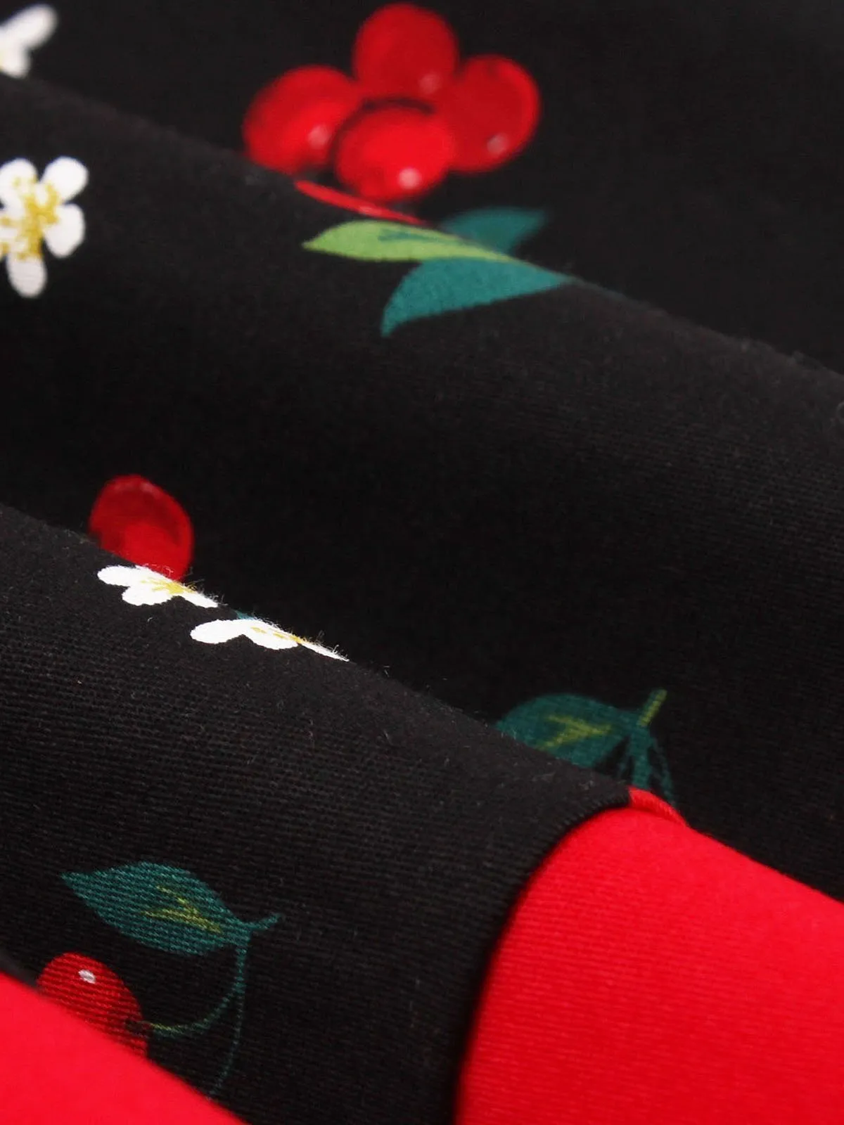 Red 1950s Cherry Strap Swing Dress
