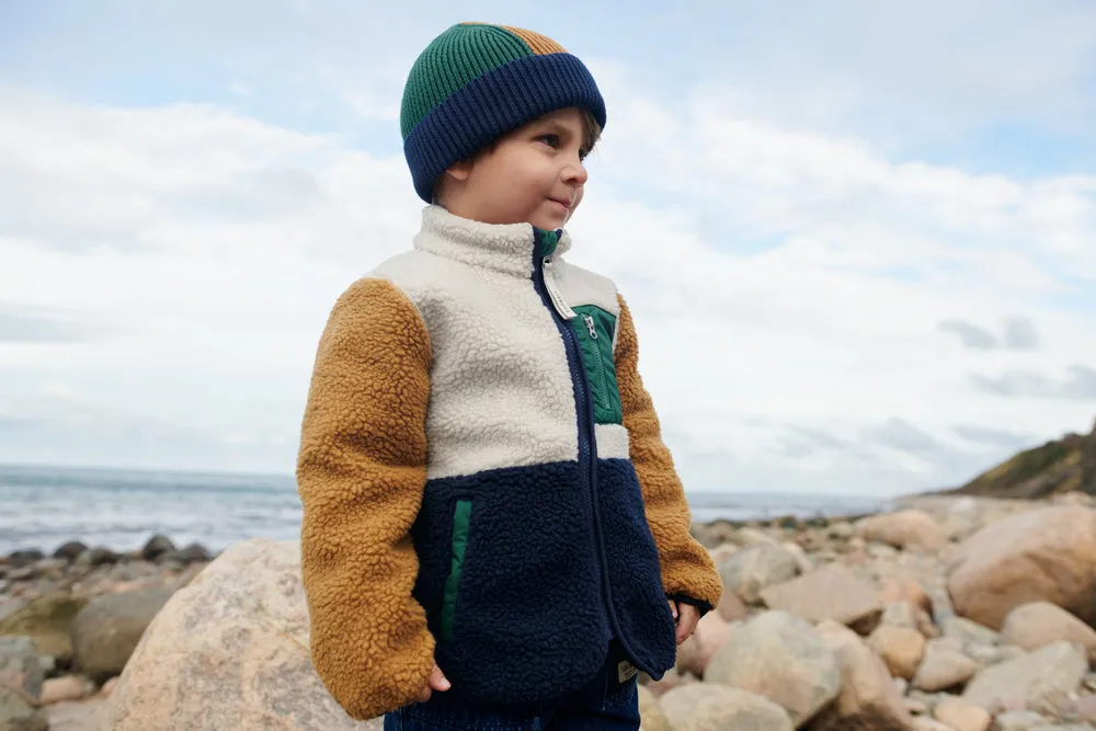 Sherpa Jacke "Nolan Pile Jacket Classic Navy Multi Mix"