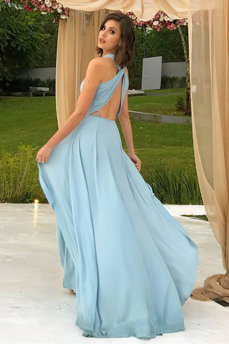 Sleeveless halterneck dress
