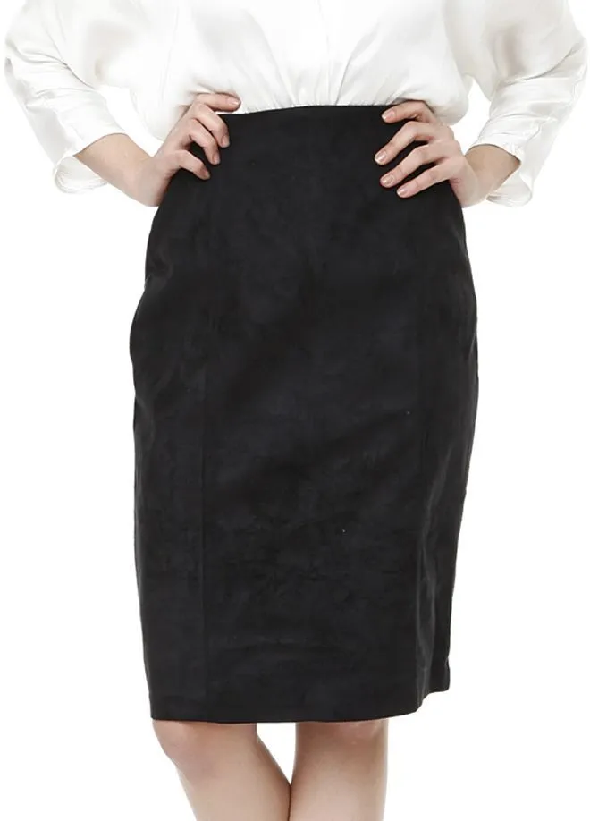 SNS Sense Black Long Suede Skirt - Bradford