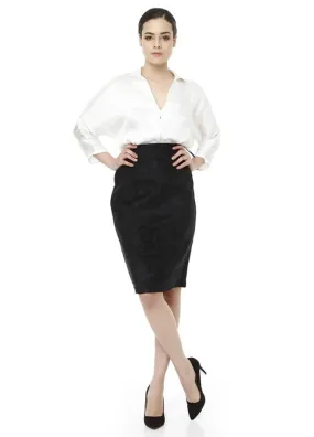 SNS Sense Black Long Suede Skirt - Bradford