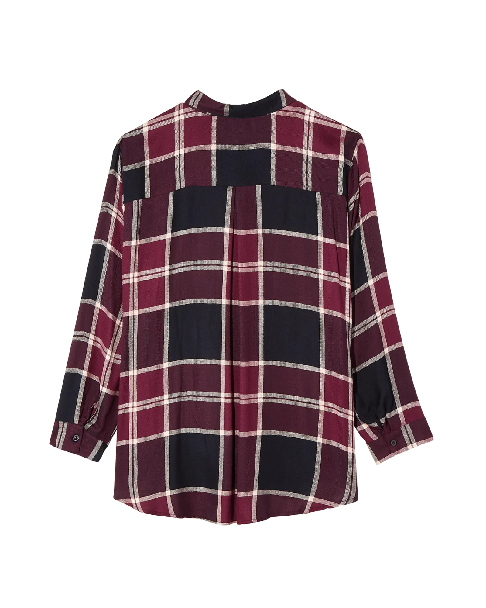 Sophia Button Front Blouse | Burgundy / Navy
