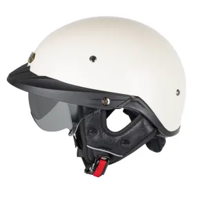 Sturgis Style DOT Helmet with Retractable UV Lens - Ivory White