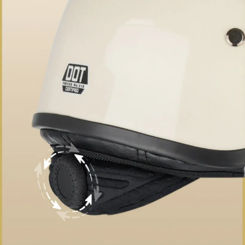 Sturgis Style DOT Helmet with Retractable UV Lens - Ivory White