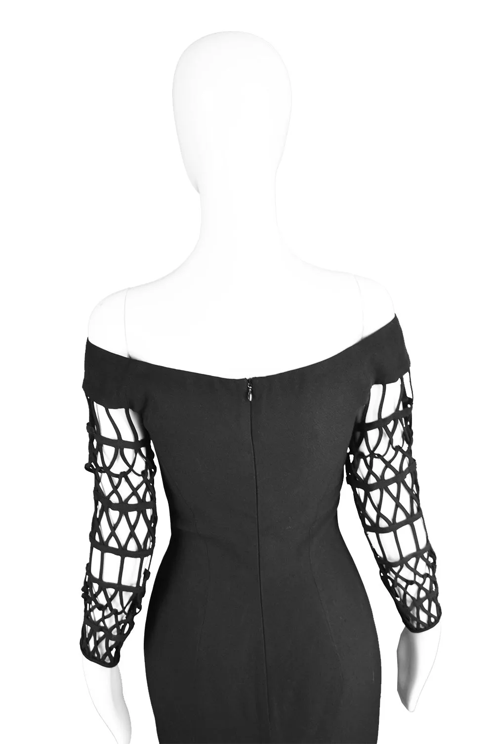 Vintage Off Shoulder Cage Sleeve Dress, 1990s
