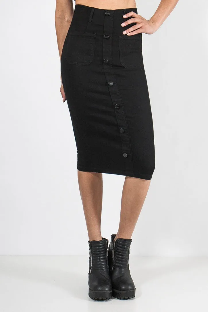 Ziggy Denim WOMENS TEACHERS PET SKIRT - BLACK