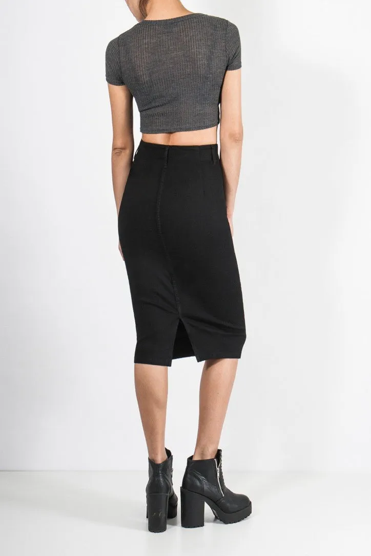 Ziggy Denim WOMENS TEACHERS PET SKIRT - BLACK